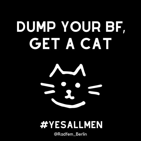 Dump your BF get a cat Sticker XL black (20 Stk)
