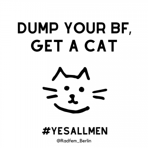 Dump your BF get a cat Sticker XL white (20 Stk)